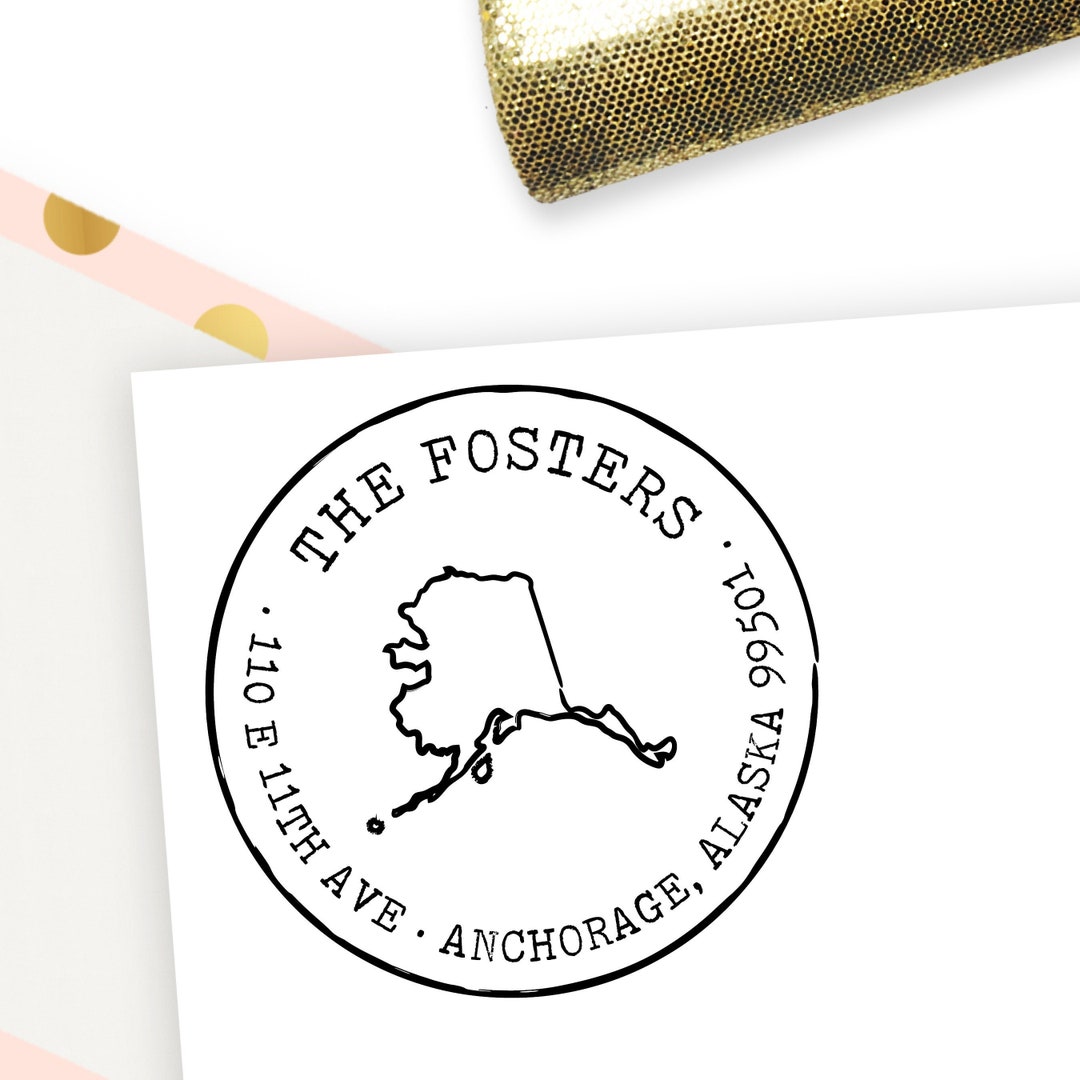 Alaska Address Stamp Self Inking Return Address Stamp Personalized