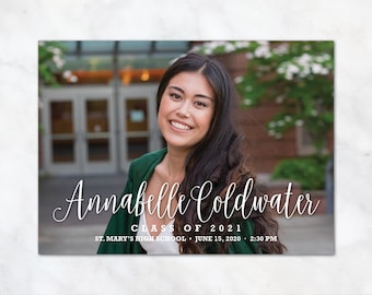 High School Graduation Announcement Card and Party Invitation, Photo Grad Party Invite, College graduation announcement