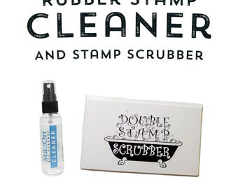Rubber Stamp Scrubber Pad and Cleaner - Rubber Stamp Cleaning Kit - Cleaning Spray for Rubber stamps - Pad to get rubber stamps clean