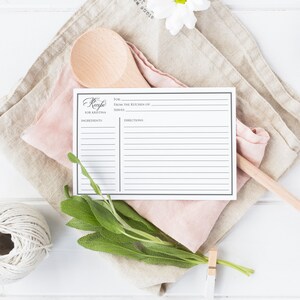 Printable Recipe cards, bridal shower recipe cards, printable shower recipe cards, editable instant download