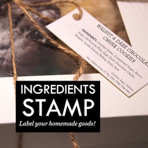 Bakery & Ingredient Stamp: Home-Crafted Food Label, Cottage Cookie Imprint for Artisan Goods