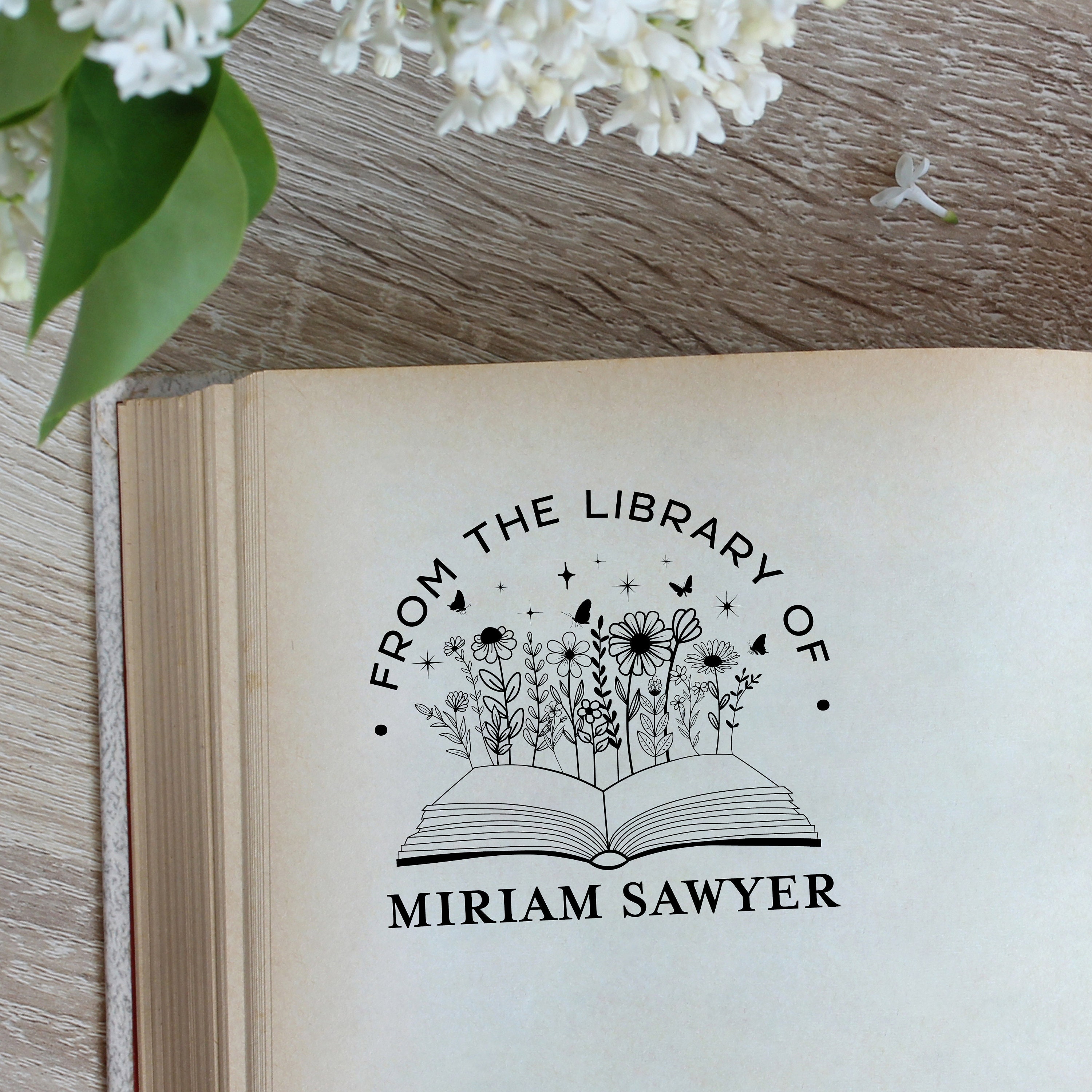 Personalized Library Stamp, Custom Rubber Stamp, Book Stamp, This Book –  SayaBell Stamps