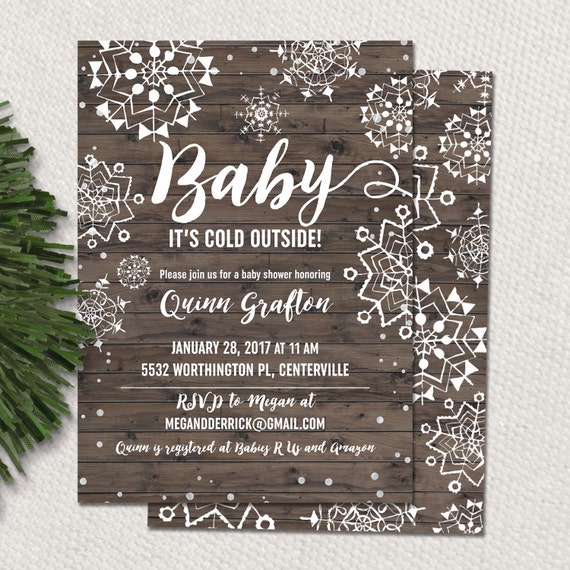 baby it's cold outside baby shower invitations