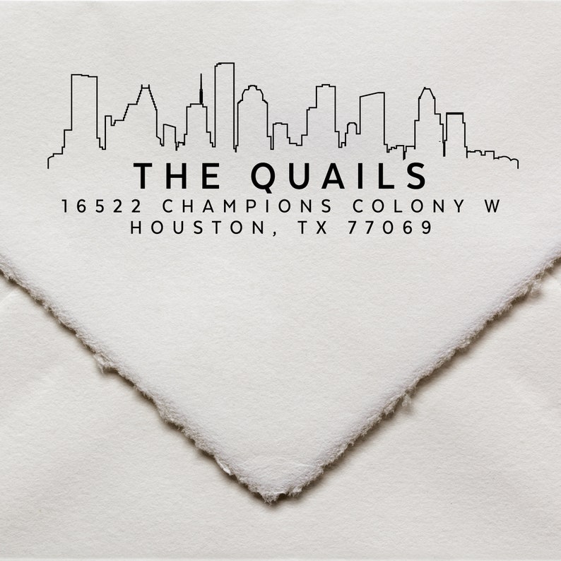 Houston Texas Skyline Address Stamp Self Inking Return Etsy