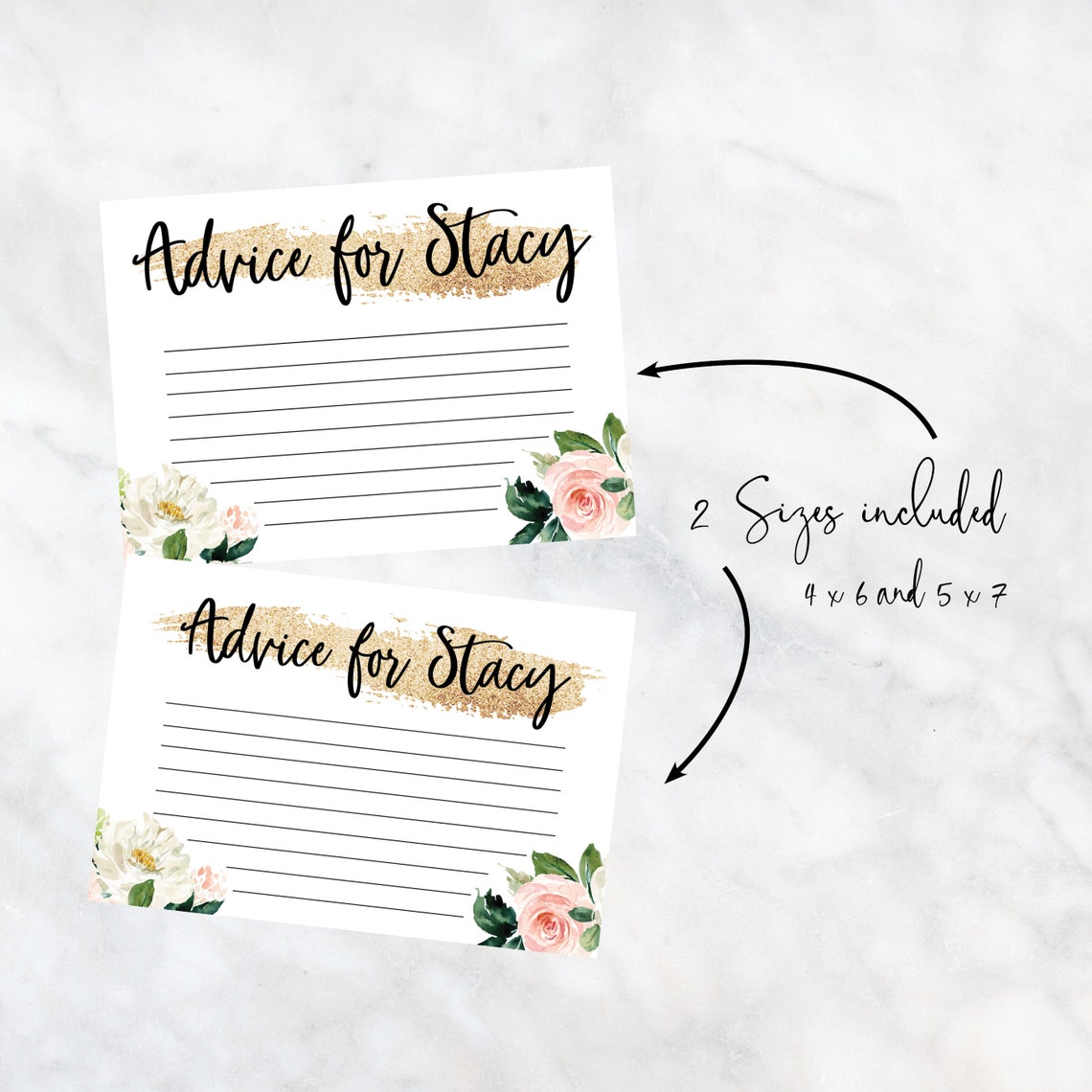 Bridal Shower Printable Advice Cards Bridal Shower Game - Etsy