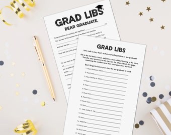 Customizable Graduation Mad Libs for High School & College - Printable Party Game