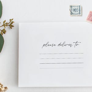 Custom 'Please Deliver To' Envelope Stamp - Personalized Address Line Rubber Stamp - Mail Delivery Instructions - Handmade Shipping Labels image 2