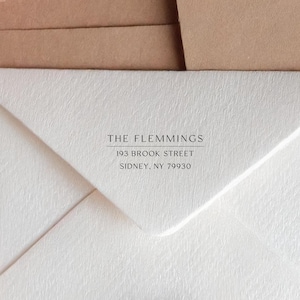 Simple Clean Return Address Stamp | Personalized Self Inking or Rubber Stamp | Modern Minimalist Custom Stamp | Housewarming Gift