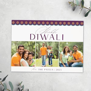 Shubh Diwali Photo Card, festive and Happy Diwali card, custom Diwali card, personalized card