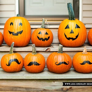 Gather Halloween Pumpkin Decals, gather pumpkin stickers, easy pumpkin decorating, fall decor, pumpkin front porch decorations image 4