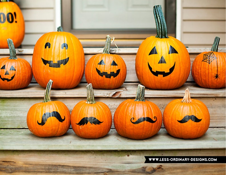 Gather Halloween Pumpkin Decals, gather pumpkin stickers, easy pumpkin decorating, fall decor, pumpkin front porch decorations image 4