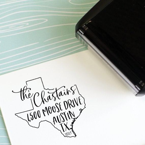 State Stamps Personalized Texas Return Address Stamp Custom Texas Self Inking Address Stamp