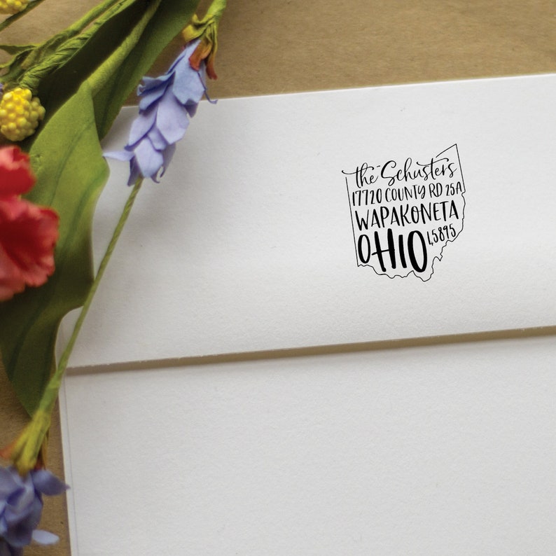 Ohio Address Stamp Self Inking Return Address Stamp Custom Etsy