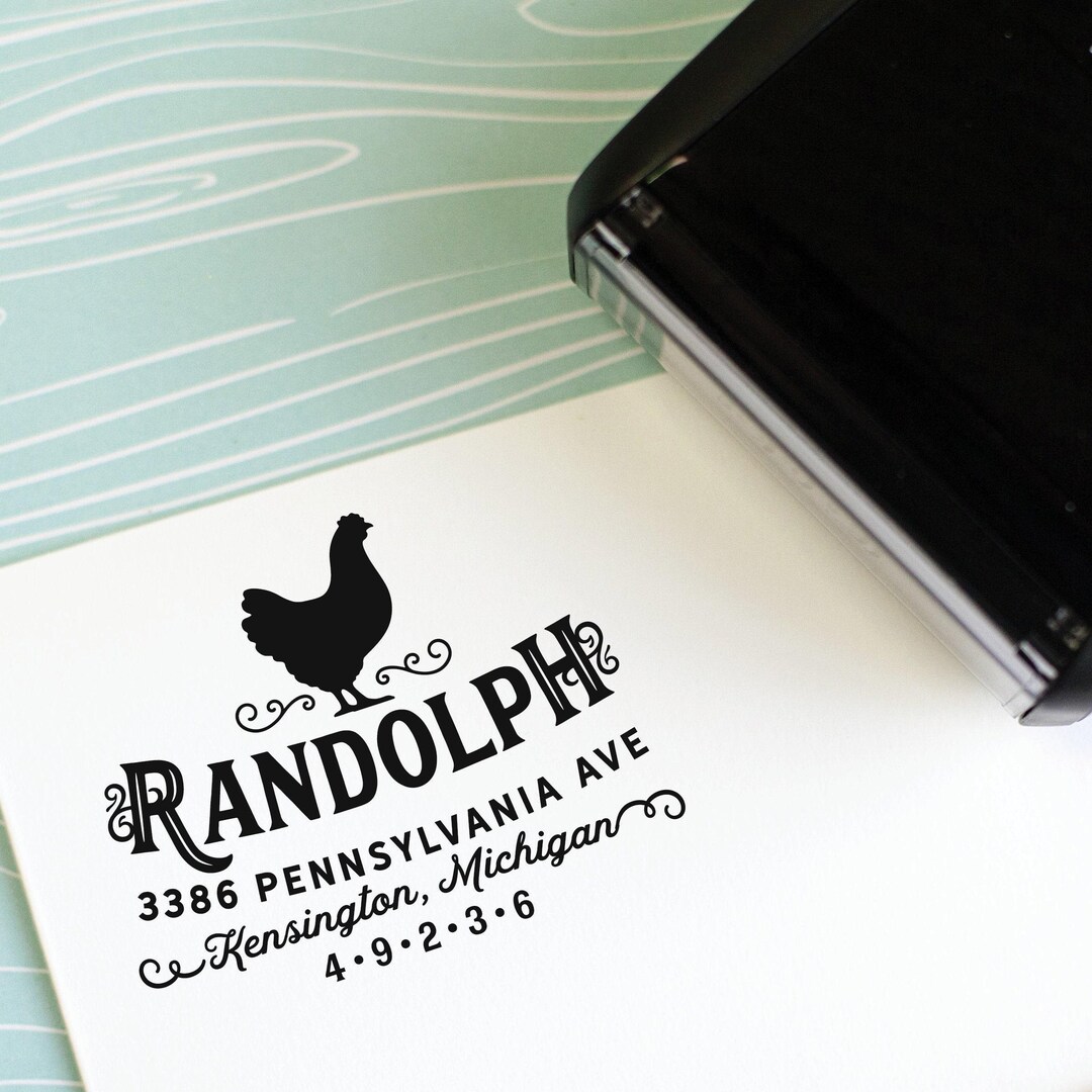 Chick Address Labels Chicken Return Address Stamp, Custom Stamp, Self Inking Stamp, Hen ...