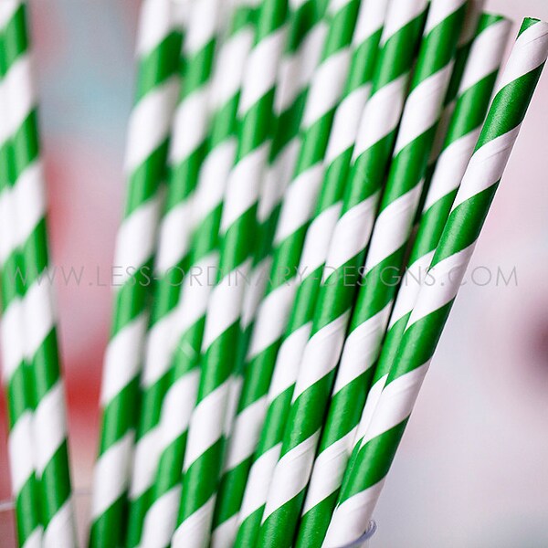 25 cannucce di carta verde, cannucce verde scuri a strisce per feste ed eventi, free printable bandiere
