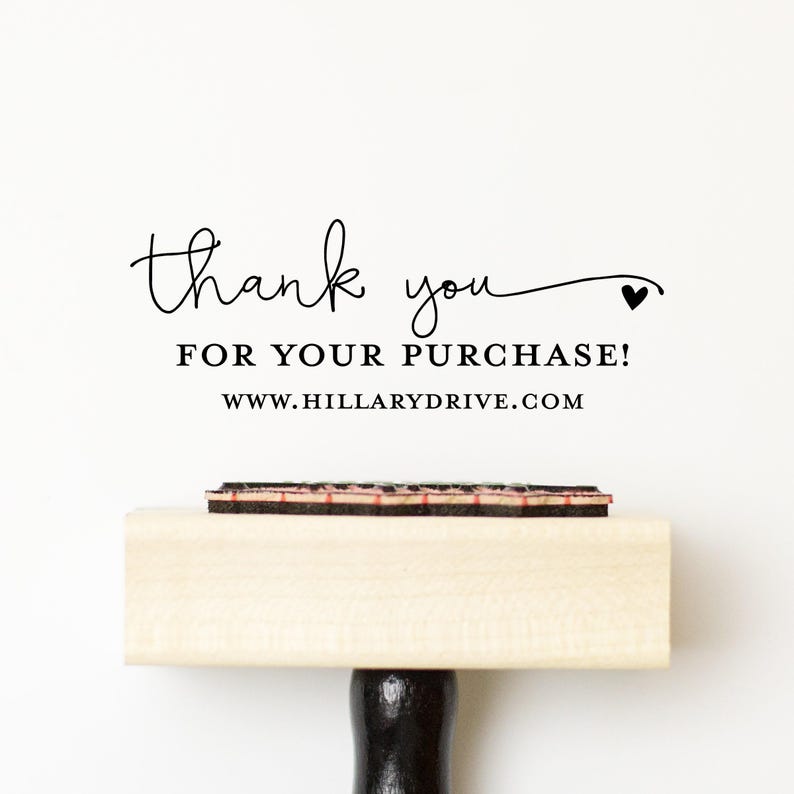 Custom Thank You Stamp, Custom Packaging Stamp, Thank you branding stamp, Self inking or wood mounted hand stamp, gift bag stamp image 1