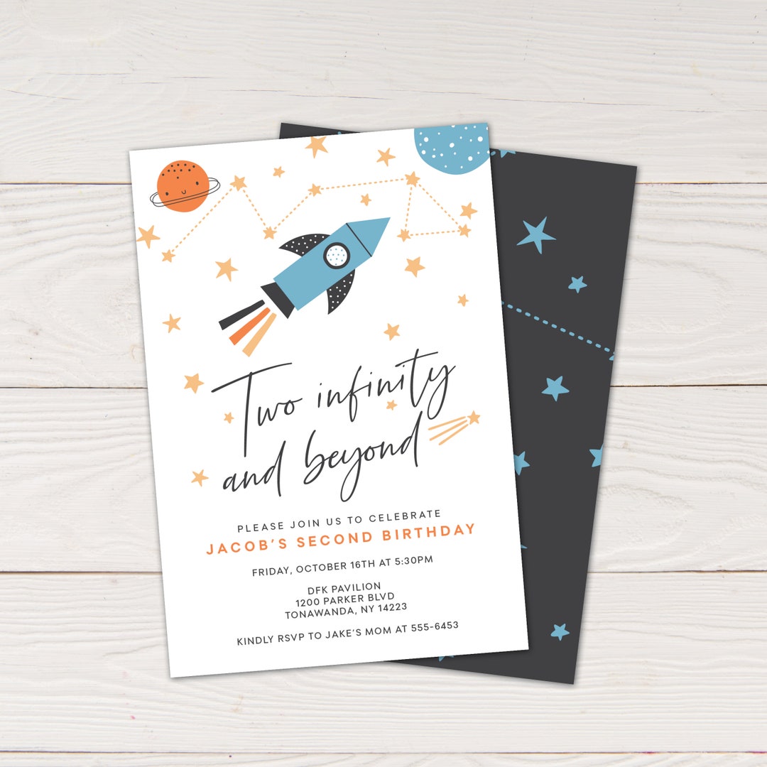 Two Infinity and Beyond Birthday Invitation , Second Birthday Party