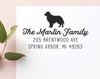 Dog lover Address Stamp, Dog Address Stamp, Golden Retriever Address Stamp, Self Inking Address Stamp, Family Address Stamp Golden Retriever