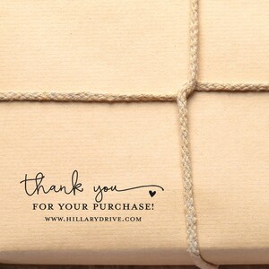 Custom Thank You Stamp, Custom Packaging Stamp, Thank you branding stamp, Self inking or wood mounted hand stamp, gift bag stamp image 2