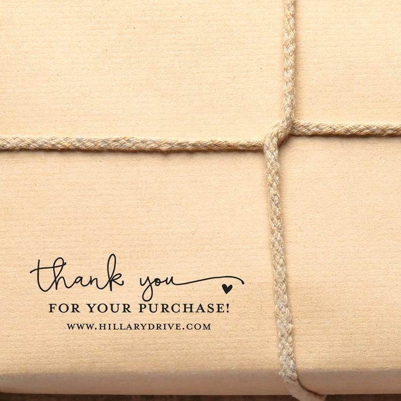 Custom Thank You Stamp, Custom Packaging Stamp, Thank you branding stamp, Self inking or wood mounted hand stamp, gift bag stamp image 2