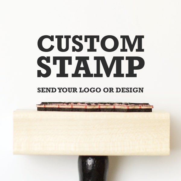 Custom Logo Stamp, Packaging Stamp with your logo, Self inking stamp or wood block Custom Logo Stamp, Wood Mounted Stamp, gift bag stamp