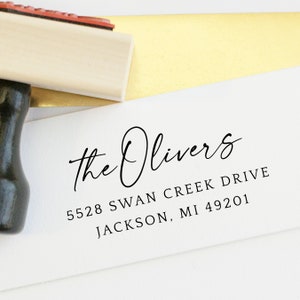 Custom Address Stamp, Self-Inking Stamp, Personalized Return Address, Wedding Self Ink stamp, Wooden Handle, Rubber Stamp