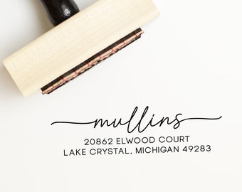 Personalized Address Stamp, Home Return Address Stamp, Self-Inking, Custom Wedding Rubber Stamp, Invitiation Calligraphy Stamp