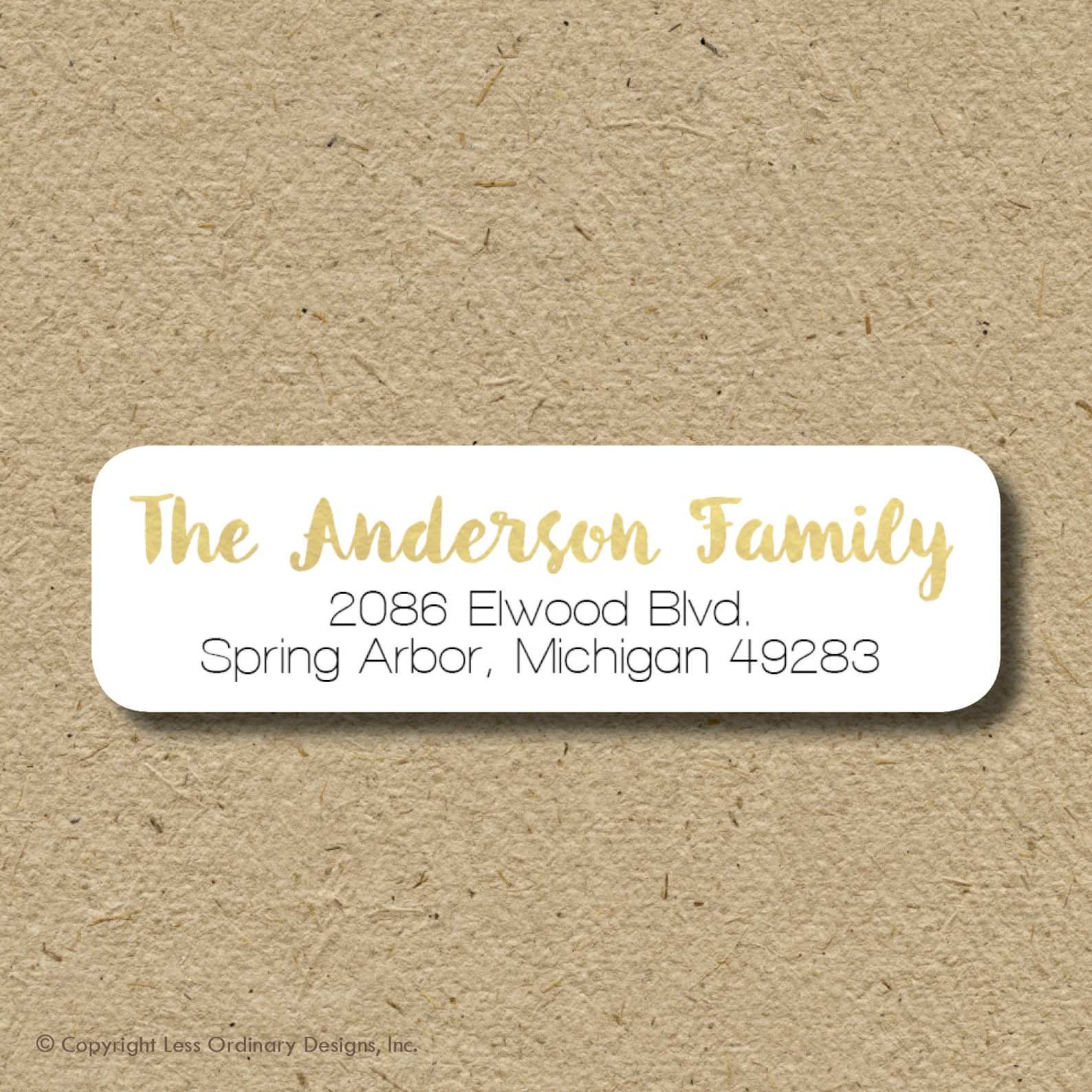 Return address labels with gold foil look personalized Etsy