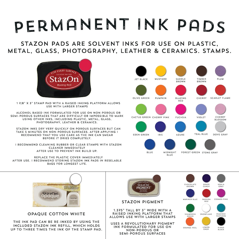 All purpose Inkpads or Pigment-Based Ink Pads, Rubber Stamp Pad Many Colors to Choose From image 4