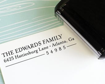 Moderne adresstempel - zelfinktende retouradresstempel - rubberstempel - aangepaste en gepersonaliseerde stempel, housewarmingcadeau - Edwards