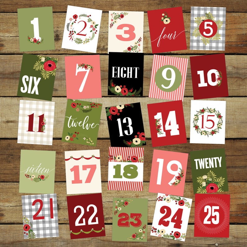 Printable Advent Calendar December Calendar 25 4 X Etsy