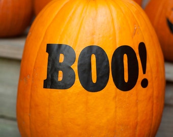Halloween Pumpkin Decals, "BOO", pumpkin decals, jack o lantern stickers, pumpkin stickers for front porch decor