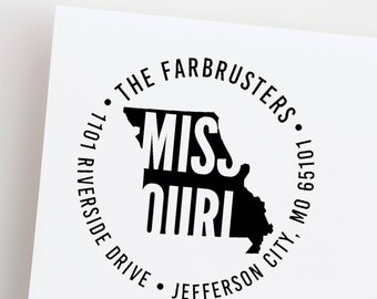 Missouri address Stamp - Bold Missouri Self Inking Return Address Stamp - Personalized Stamp for a Housewarming gift - Bold State Name