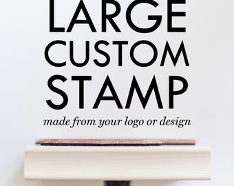 Large Custom Stamp - 4" 5" 6" 7" or 8" Custom Logo Stamp - Custom Rubber Stamp Large Custom Stamps - Business Stamp - Bag Stamp