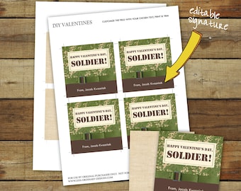 Valentinstag Karte zum Valentinstag - Camouflage Klassenzimmer Valentinstag Karte - Sofort Download - Bearbeitbares Pdf