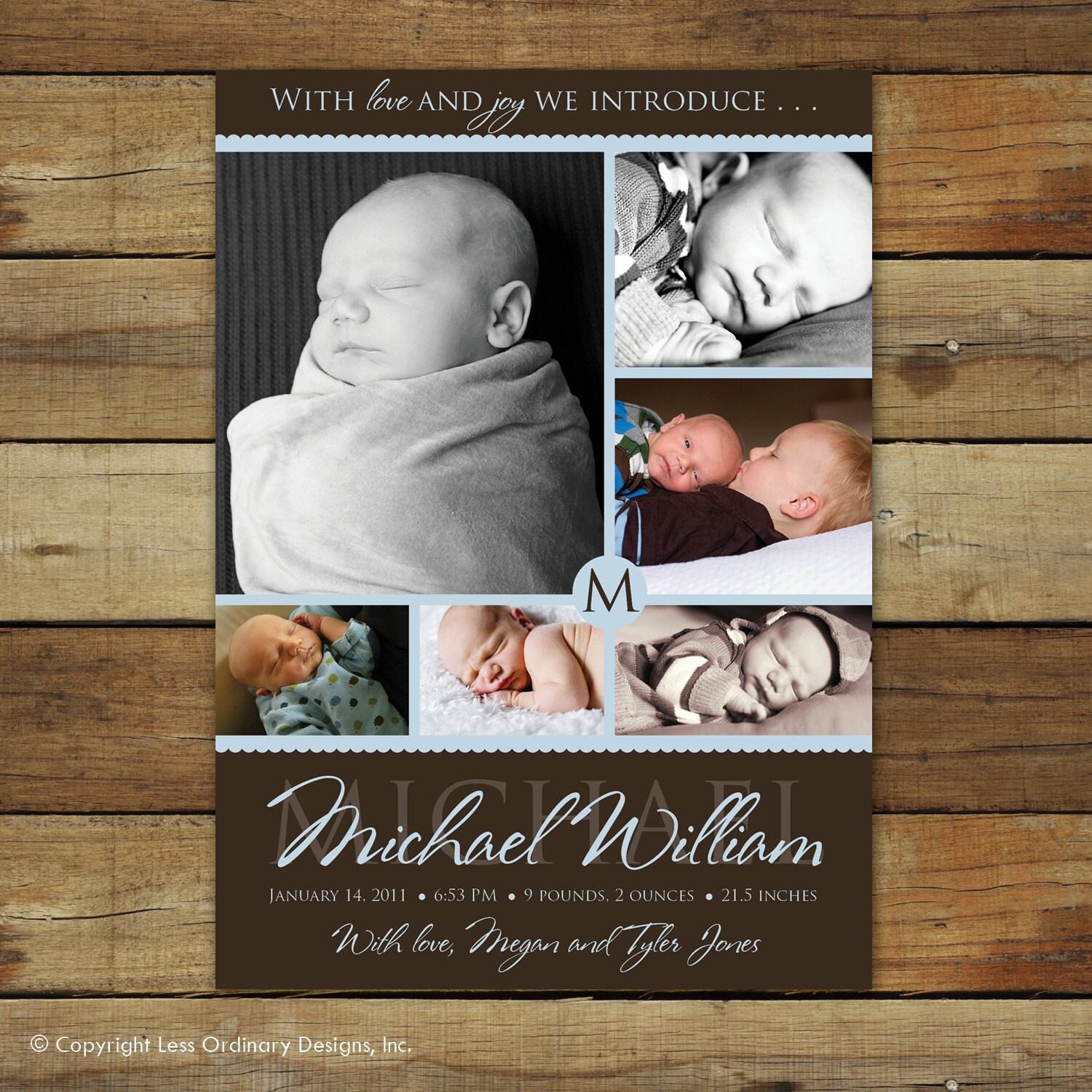 baby boy birth announcement and collage Etsy