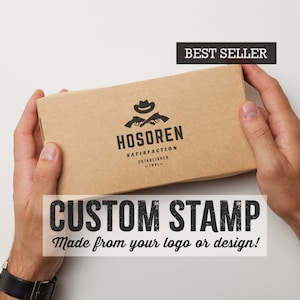 Large Custom Stamp 1 8 wide Custom Logo Stamp for branding Custom Rubber Stamp Large Custom Stamps Business Stamp Bag Stamp image 1