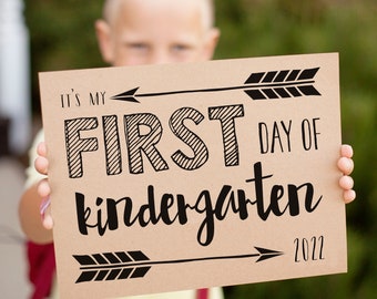 Back to School signs for 2022 first day of school pictures, grades K - 12 printable signs, last day signs, instant download, EDITABLE YEAR