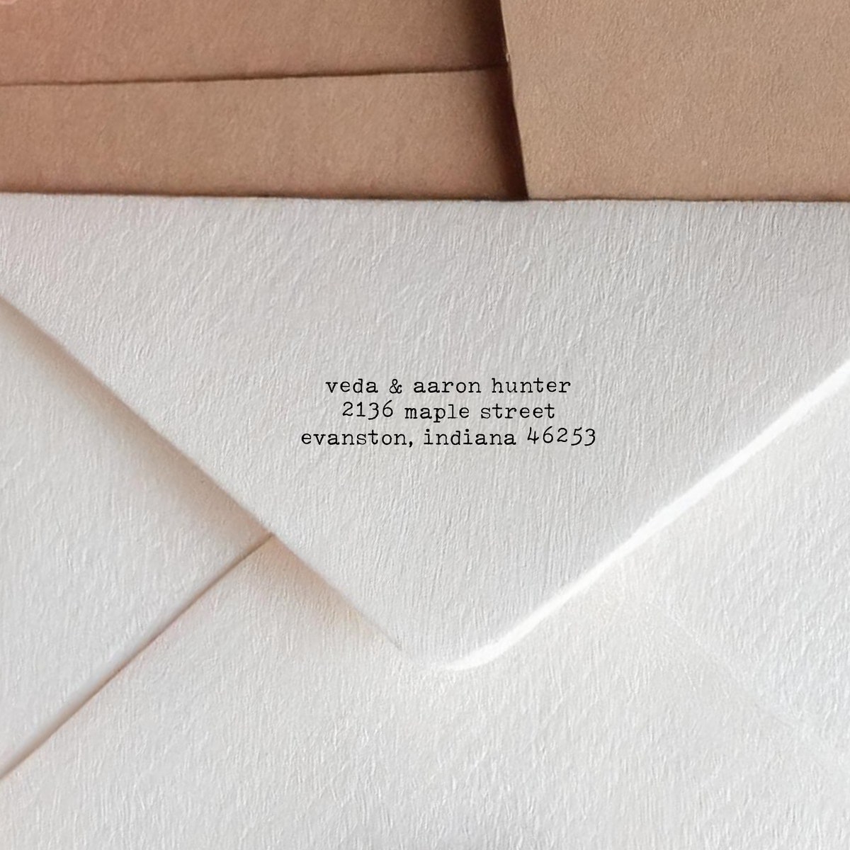 Minimalist Return Address Stamp - Self Inking, Black (Correct Names and Address in "Notes" Section)