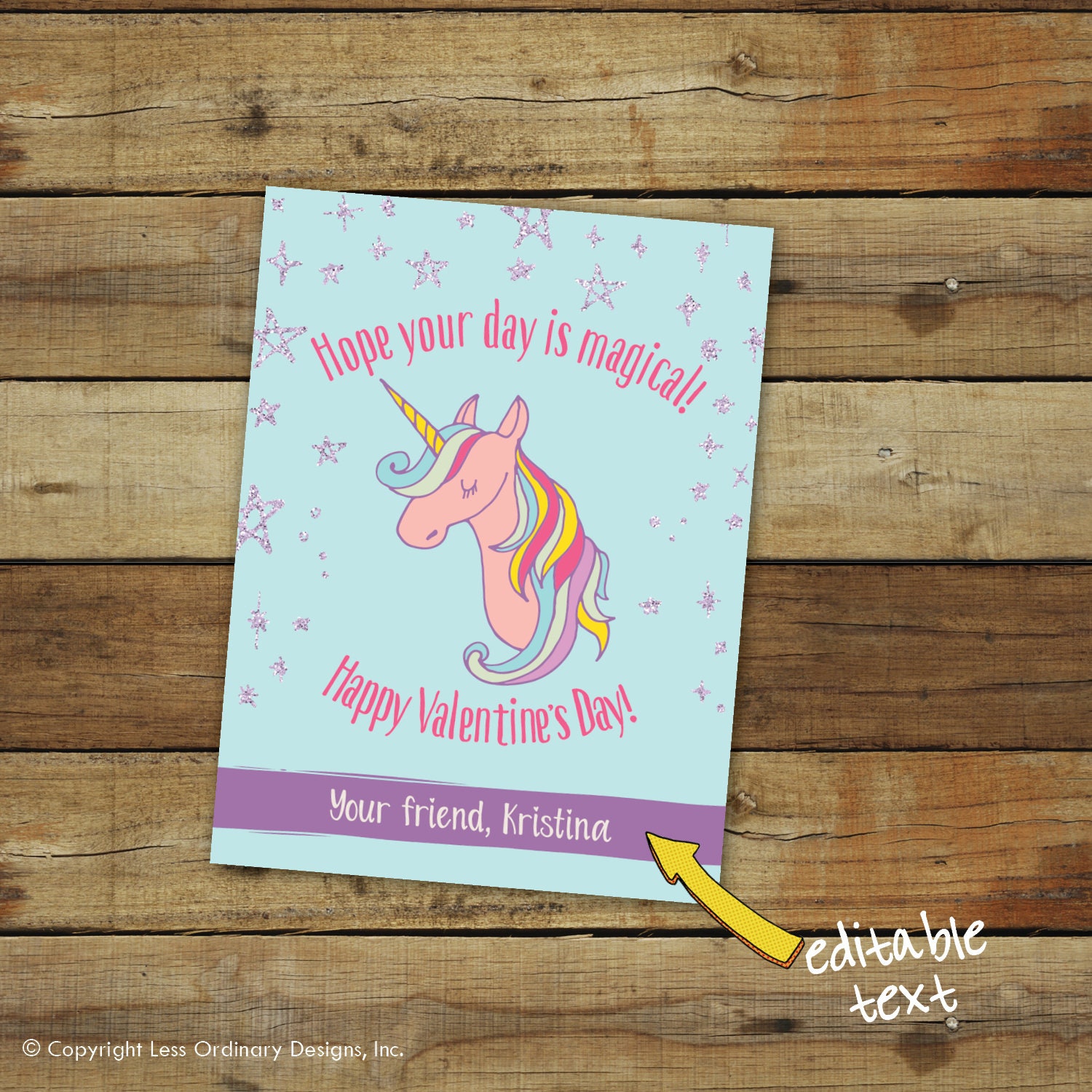 Unicorn valentine's day card printable unicorn valentine - etsy