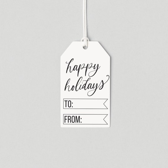 Simple Happy Holidays Gift Tag Printable Christmas Gift Tag - Etsy UK