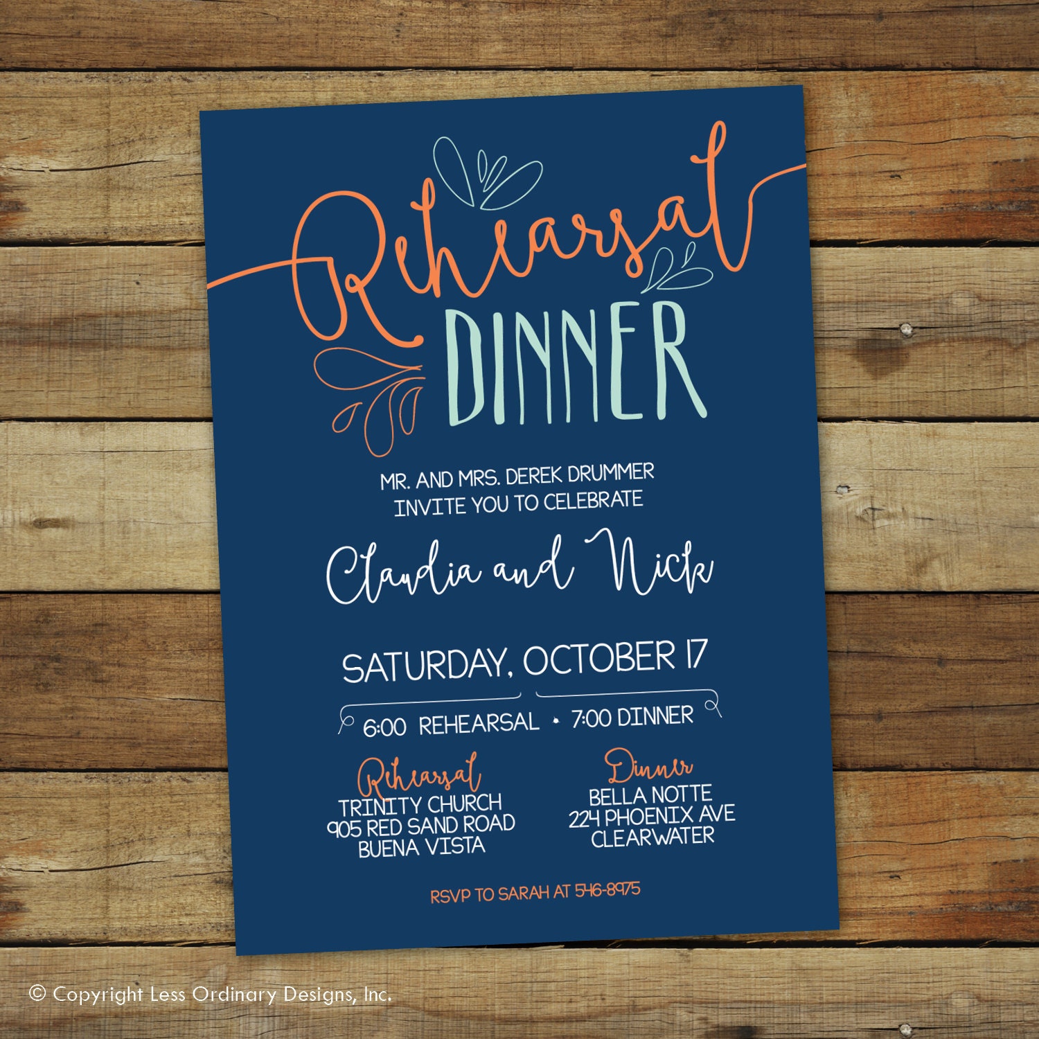 Casual rehearsal dinner sale