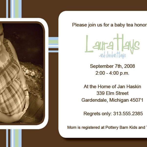 Custom photo baby shower invitations . . . in pink or blue