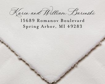 Calligraphy Housewarming Gift - Self Inking Return Address Stamp - Wedding Stamp - Custom Return Label Stamp - Personalized Stamp