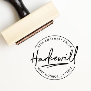 Benutzerdefinierter Adressstempel, runder selbstfärbender Stempel, Kreisadressstempel, Familien-Adressstempel Bild 7