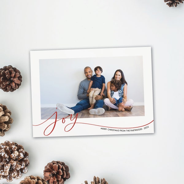 Simple Joy Christmas Cards - Christmas Photo Card - Holiday Photo Card - Joy Photo Card