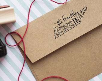 Tennessee address Stamp - Self Inking Return Address Stamp - Personalized Stamp for a Housewarming gift for a move to Tennessee state stamp
