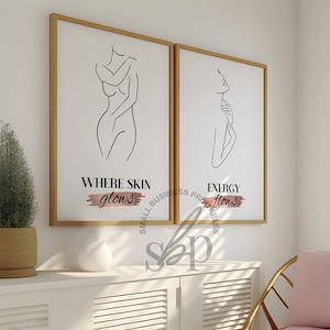 Skincare Wall Art, Esthetician Decor, Dermatologist art, Skincare quotes, skin glow art, Skincare Print, Beauty Salon Decor, Rose Gold decor