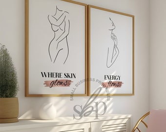 Skincare Wall Art, Esthetician Decor, Dermatologist art, Skincare quotes, skin glow art, Skincare Print, Beauty Salon Decor, Rose Gold decor