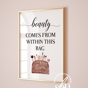 Makeup room prints, Beauty room decor, Makeup print, beauty room quotes, beauty salon wall art, rose gold salon decor, make up wall art
